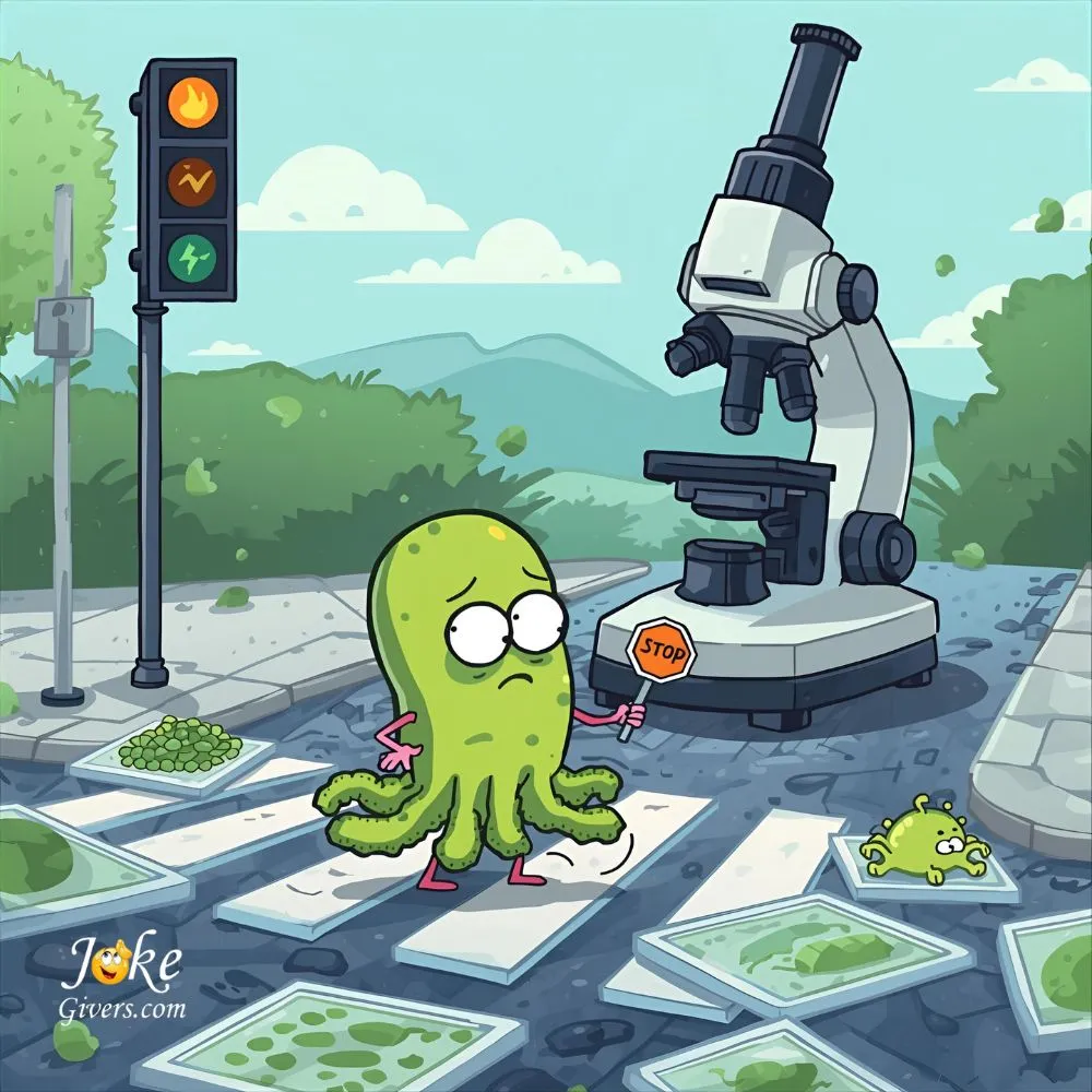 Amoeba cross the microscope