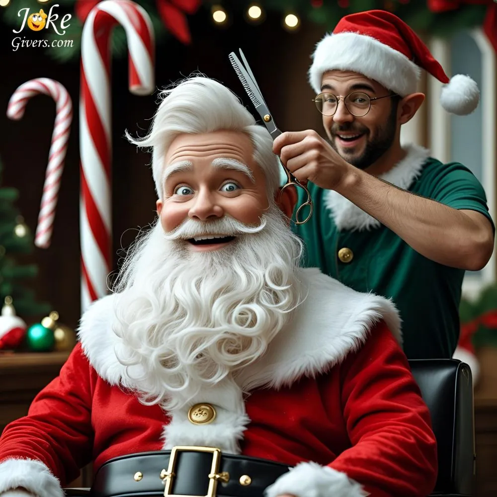 Santa get a haircut
