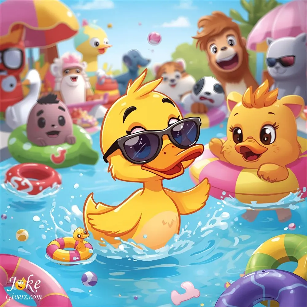 Duck join the pool party
