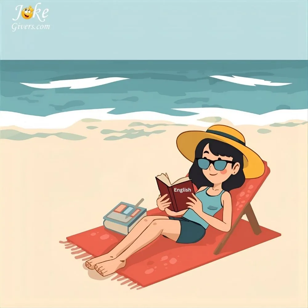English teacher go to the beach