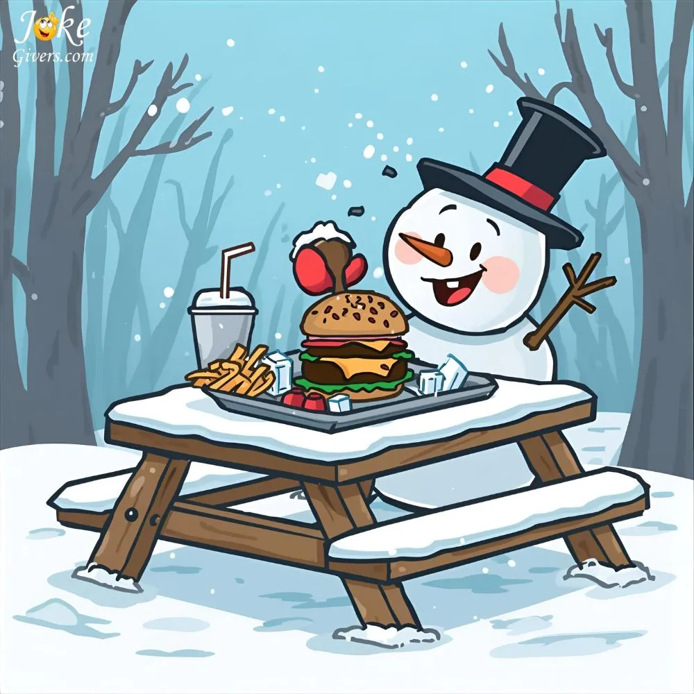 Snowmen eat for lunch