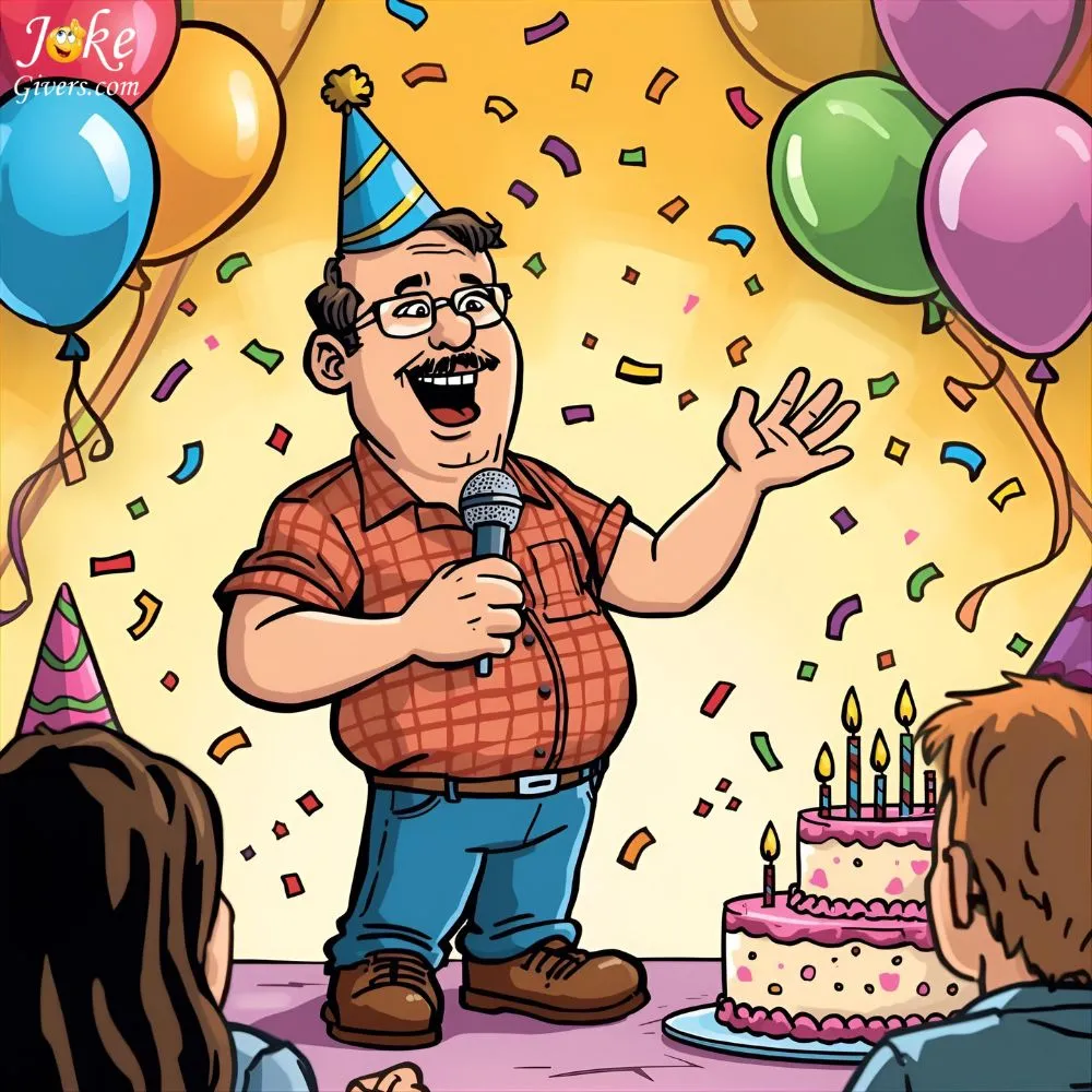 Dad love his birthday speech