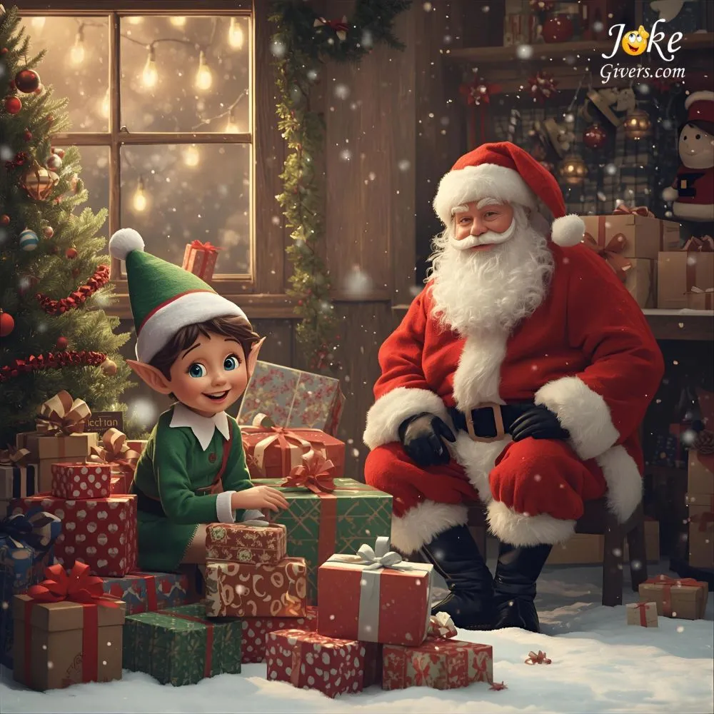 Elves wrap gifts