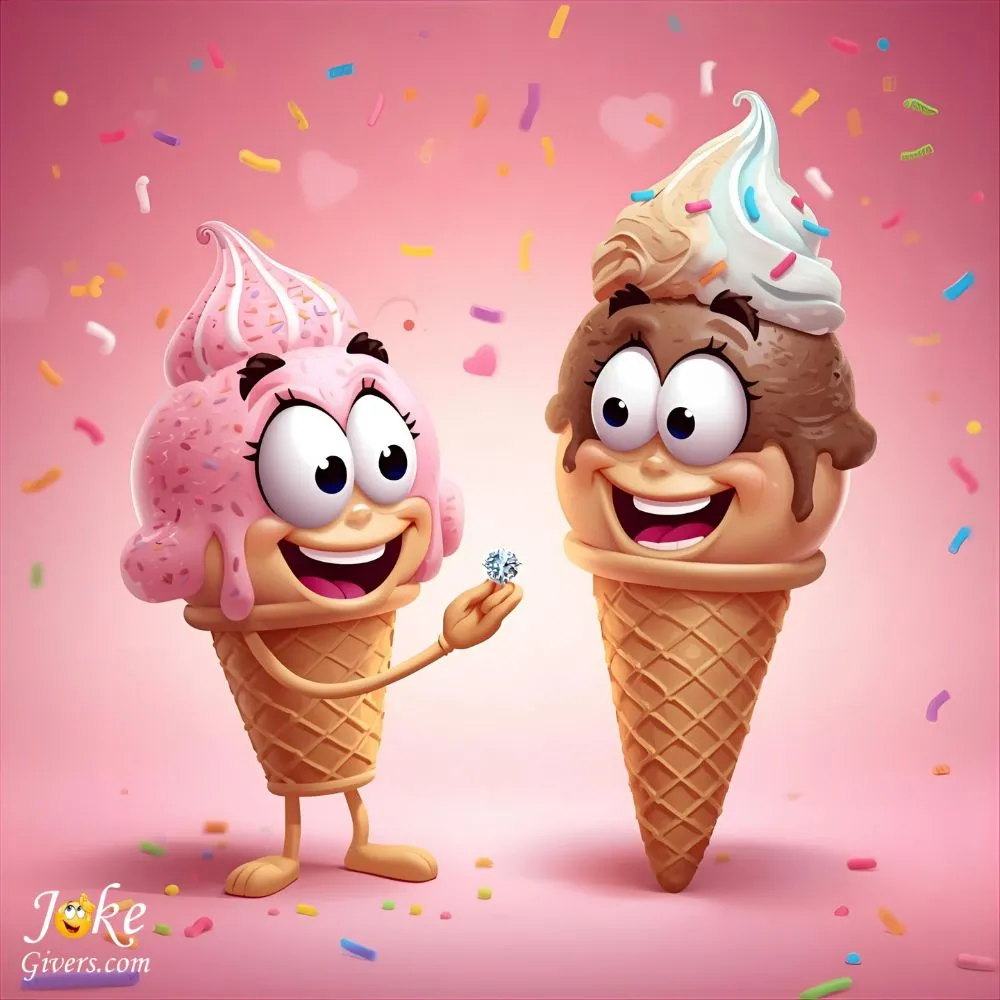Ice cream propose the cone