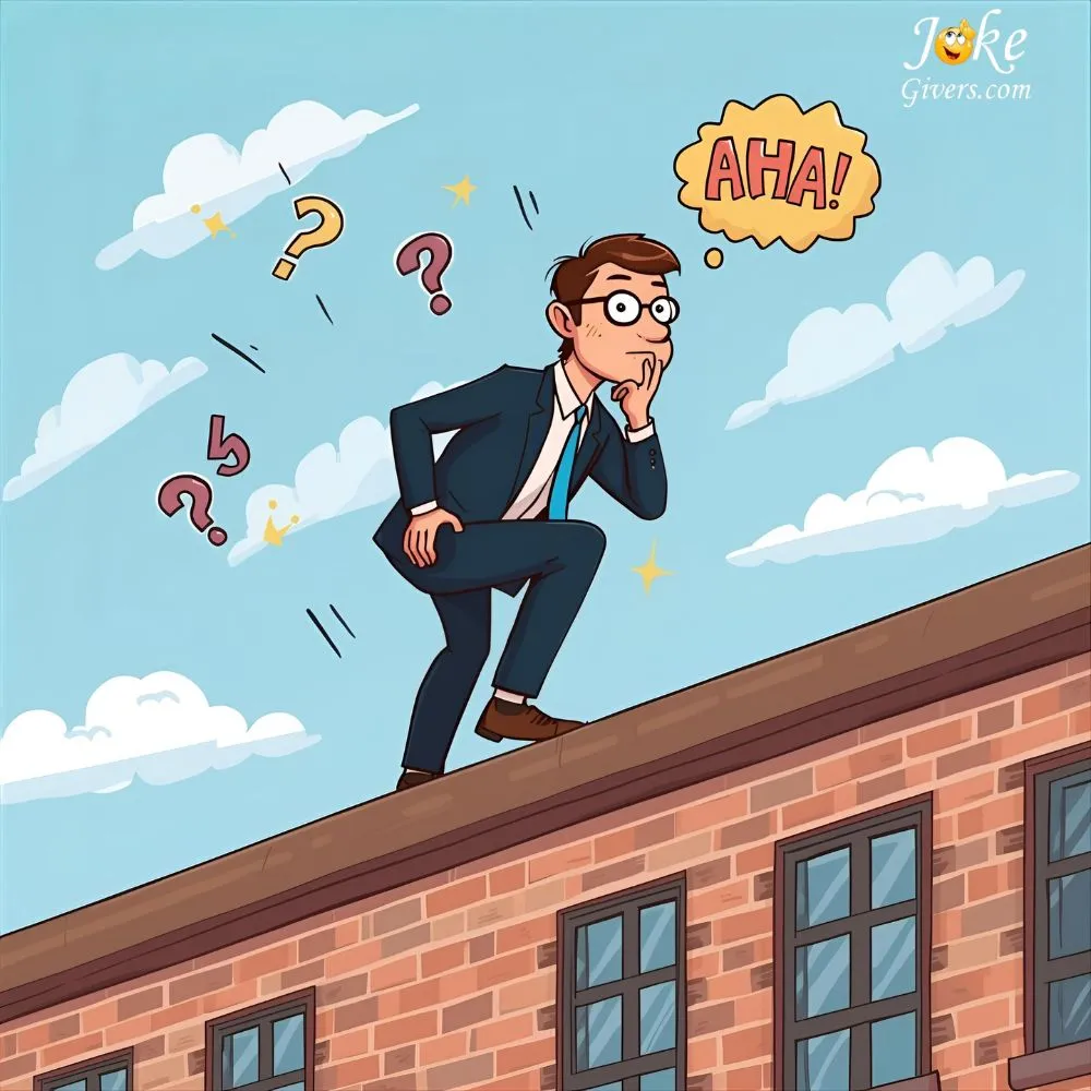 Math teacher climb the roof