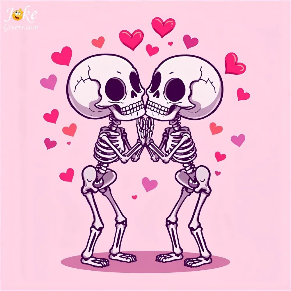 Skeletons give kisses
